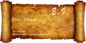 Ehr Ilona névjegykártya